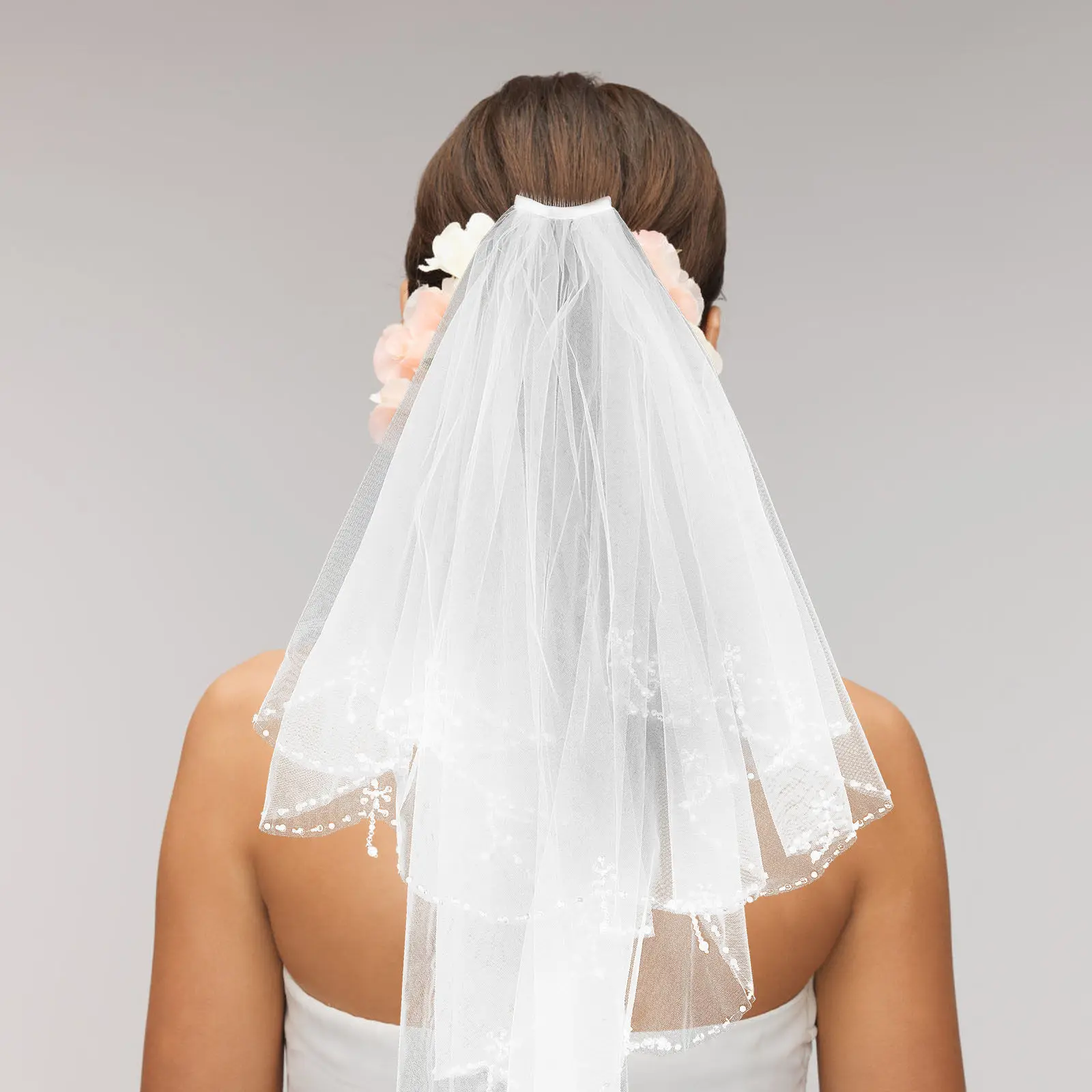 Short Bridal Veil Beaded Edge Elegant Pearl Veil Wedding Accessories Bride Wedding Headwear Modern Chic Style Bridal Hair Veils
Short Bridal Veil Beaded Edge Elegant Pearl Veil Wedding Accessories Bride Wedding Headwear Modern Chic Style Bridal Hair Veils