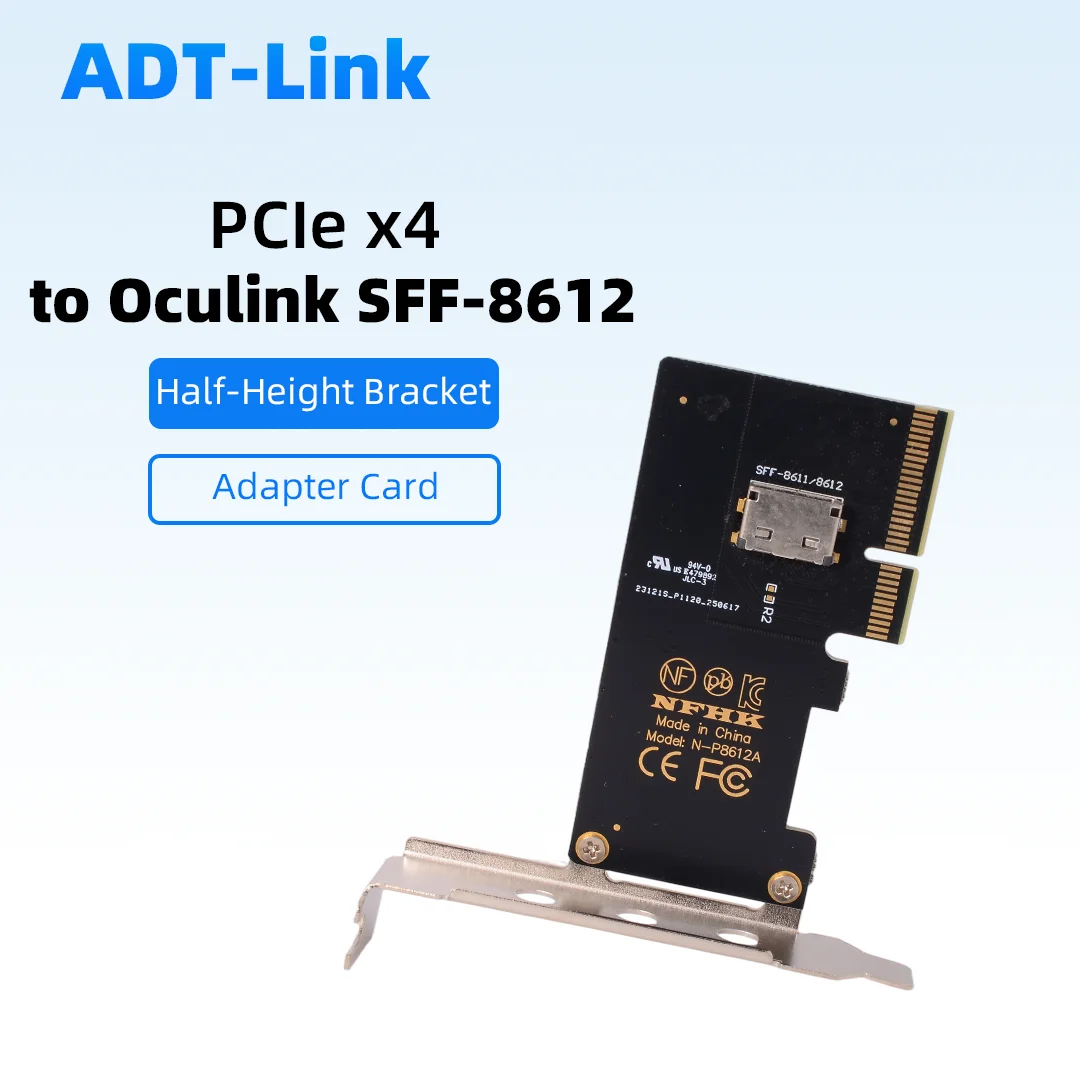 ADT-Link PCIe X4 4.0 / 5.0 To Oculink SFF-8612 4i Adapter Card for Not for SFF-8612 X4 Egpu U. 2 Hard Drives
ADT-Link PCIe X4 4.0 / 5.0 To Oculink SFF-8612 4i Adapter Card for Not for SFF-8612 X4 Egpu U. 2 Hard Drives