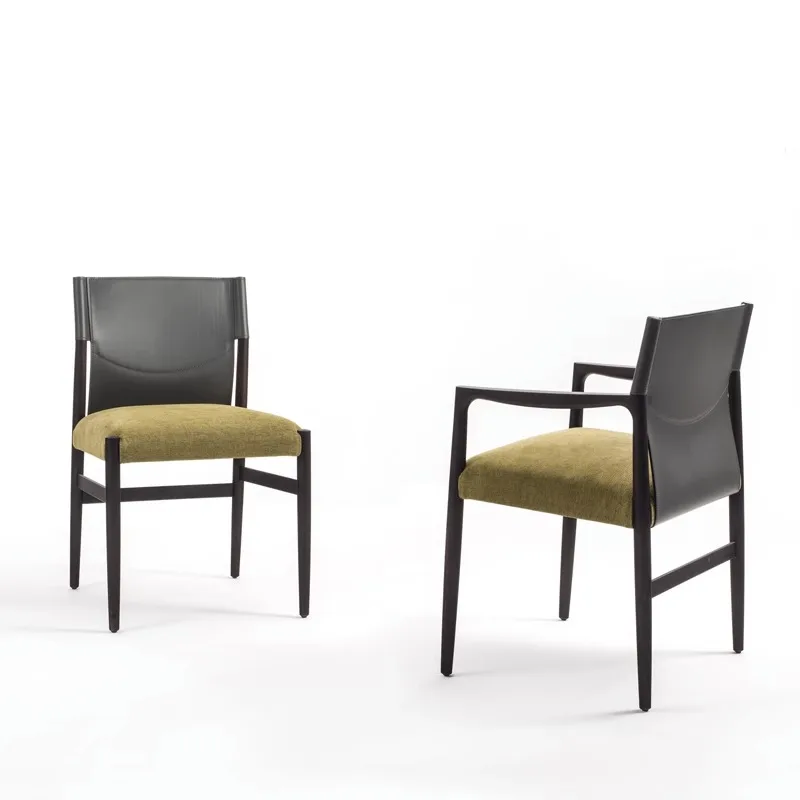 Nordic solid wood dining chair wabi-sabi style modern light luxury saddle leather chair, Italian minimalist cotton linen armrest
Nordic solid wood dining chair wabi-sabi style modern light luxury saddle leather chair, Italian minimalist cotton linen armrest