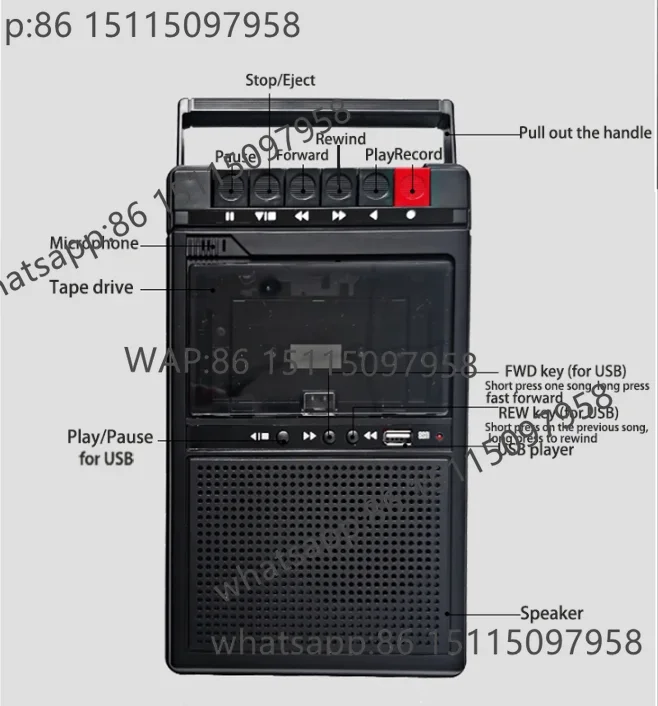 Retro Stereo Cassette Player Walkman Cassette Tape Music Audio Auto Reverse With Recorder External Speaker USB Playback
Retro Stereo Cassette Player Walkman Cassette Tape Music Audio Auto Reverse With Recorder External Speaker USB Playback