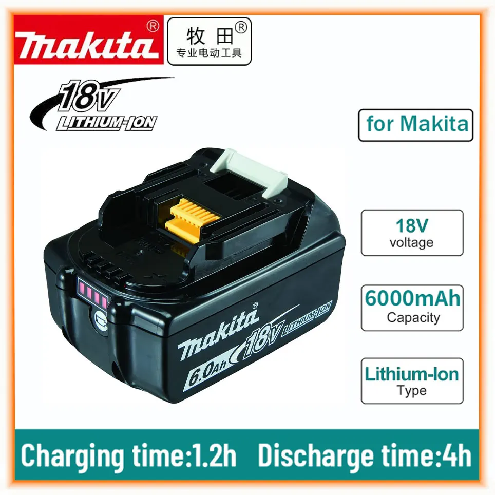 Makita 18V 6.0Ah Battery 5Ah/3Ah for 18V Makita Battery BL1860 BL1850B BL1850 BL1840 BL1830B Replacement Lithium Battery
Makita 18V 6.0Ah Battery 5Ah/3Ah for 18V Makita Battery BL1860 BL1850B BL1850 BL1840 BL1830B Replacement Lithium Battery