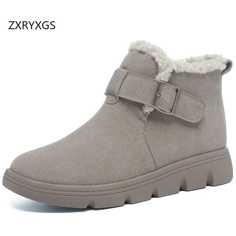 ZXRYXGS 2025 Winter Top Layer Cow Suede with Plush Snow Boots Women Shoes Flat Boots Warm Fashion Comfort Cotton Boots Big Size
ZXRYXGS 2025 Winter Top Layer Cow Suede with Plush Snow Boots Women Shoes Flat Boots Warm Fashion Comfort Cotton Boots Big Size