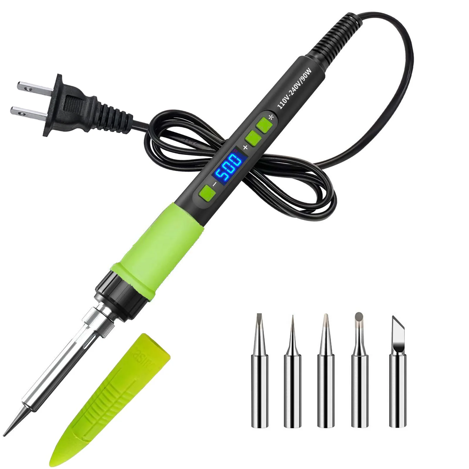 90W Soldering Iron Kit, LCD Display & Auto Sleep, 5 Replaceable Tips, Fast Heating, 180°C-500°C, for Electronic Repair, Metalworking & DIY Projects
90W Soldering Iron Kit, LCD Display & Auto Sleep, 5 Replaceable Tips, Fast Heating, 180°C-500°C, for Electronic Repair, Metalworking & DIY Projects