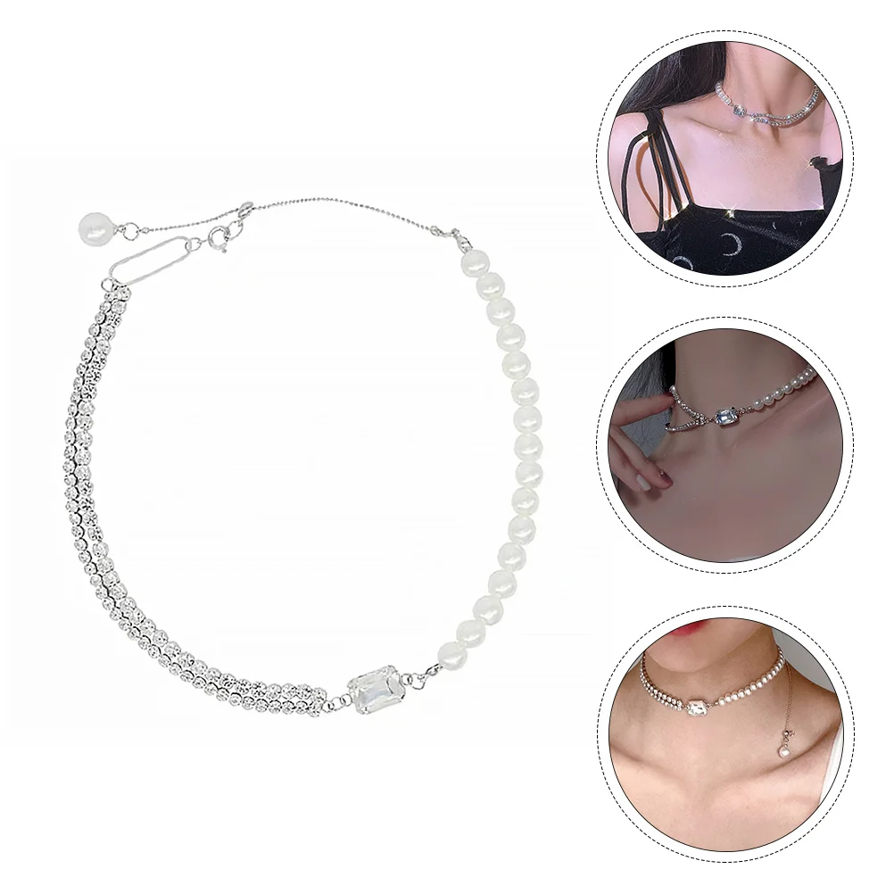 1Pc Water Rhinestone Necklace Alloy Double Layer Choker Necklace Fashion Splicing Chain for Wedding Prom
1Pc Water Rhinestone Necklace Alloy Double Layer Choker Necklace Fashion Splicing Chain for Wedding Prom