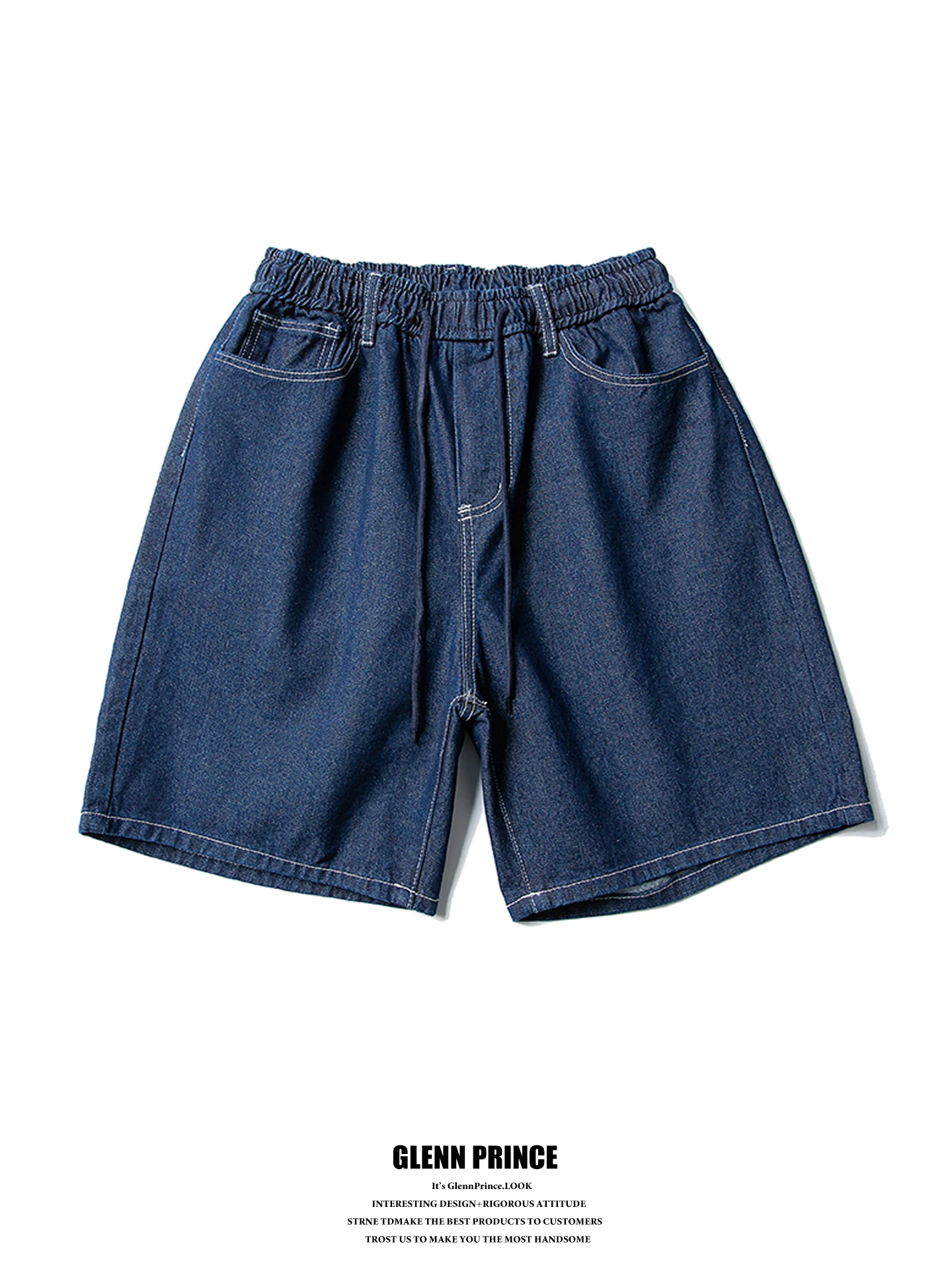 Deep Blue Men's Casual Loose Jeans Shorts Five-Pointed Basic Style Retro Stitching GPstudio Japanese Style Summer Shorts
Deep Blue Men's Casual Loose Jeans Shorts Five-Pointed Basic Style Retro Stitching GPstudio Japanese Style Summer Shorts