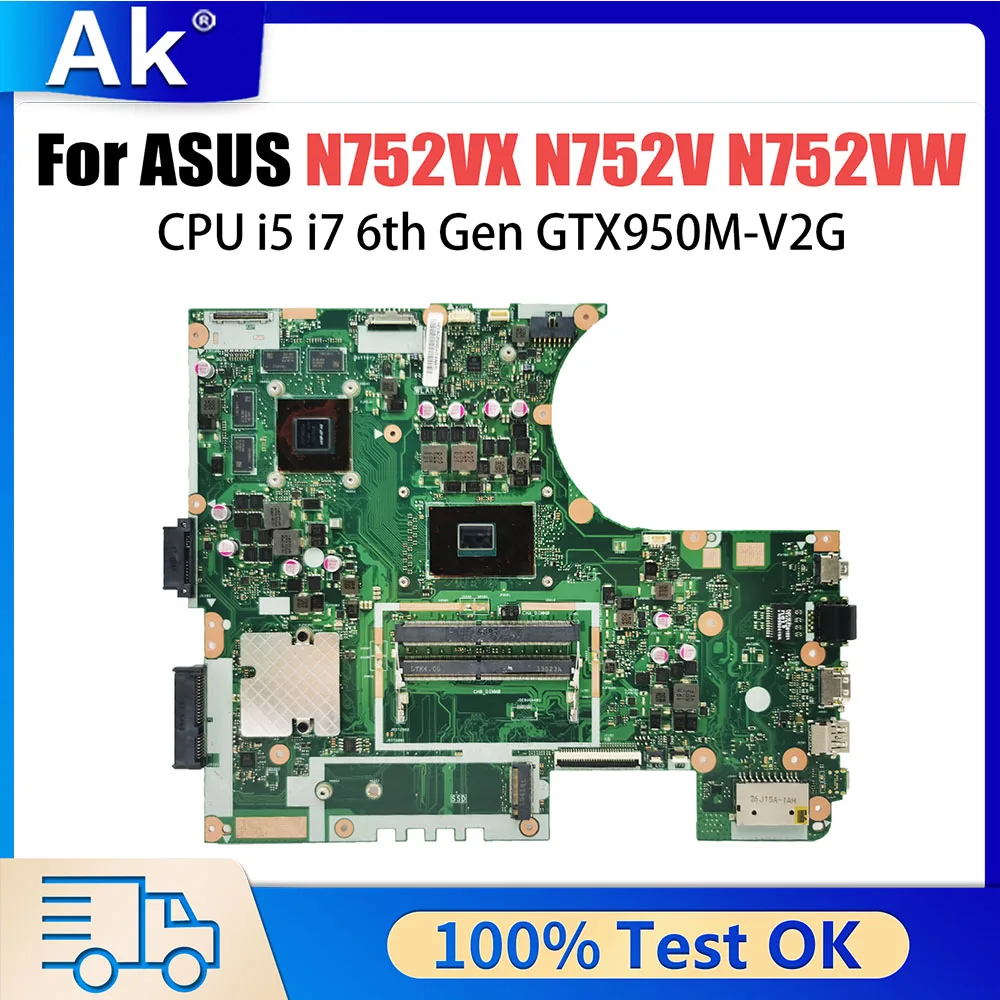 Материнская плата для ноутбука N752VX, Материнская плата ASUS Vivobook N752V, N752VX, N752VW, с металлическим процессором i7-6700HQ, GTX950M
Материнская плата для ноутбука N752VX, Материнская плата ASUS Vivobook N752V, N752VX, N752VW, с металлическим процессором i7-6700HQ, GTX950M