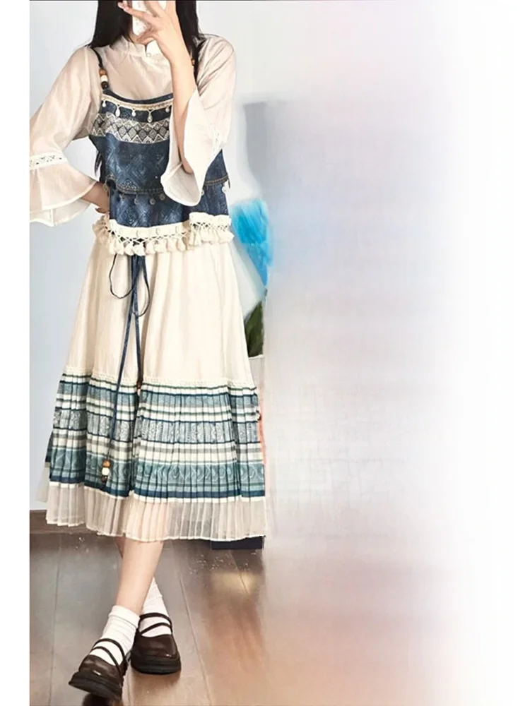Fashionable Travel Three-Piece Set Ethnic Style Base Tank Top Half Skirt Ensemble Trendy Ensemble for Women 25-35 Years Old
Fashionable Travel Three-Piece Set Ethnic Style Base Tank Top Half Skirt Ensemble Trendy Ensemble for Women 25-35 Years Old