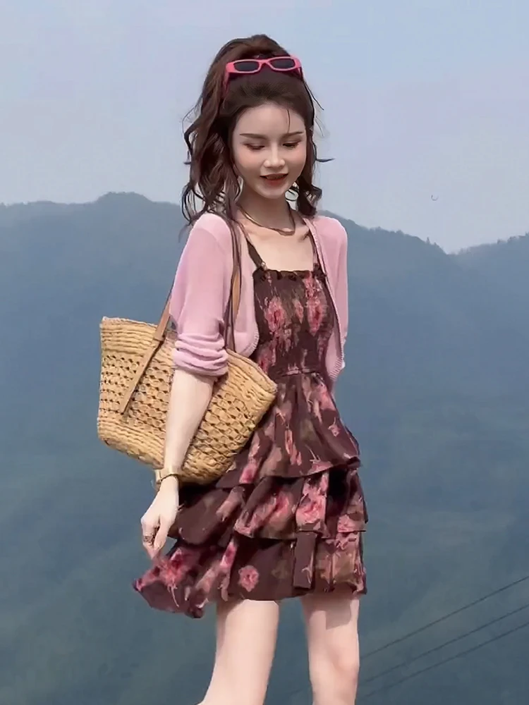 Sweet Floral Print Knitted Dr with Belt Women's Summer New Sle Long Sve Two-Piece Set Commute Sle Regular Thin
Sweet Floral Print Knitted Dr with Belt Women's Summer New Sle Long Sve Two-Piece Set Commute Sle Regular Thin