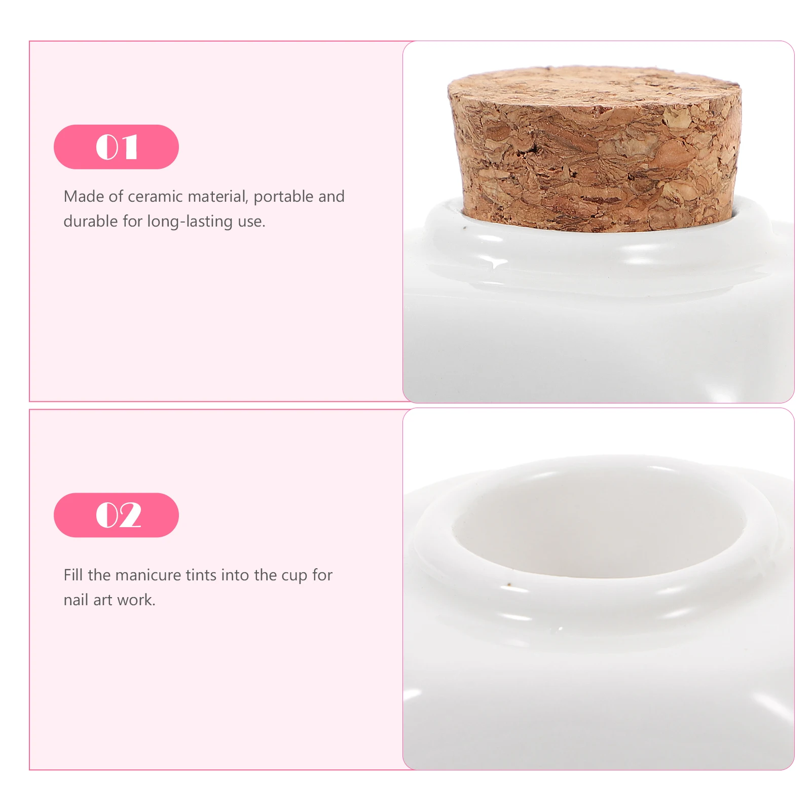 Ceramic Cup Manicure Liquid Storage Bottle Cork Lid Portable Durable Technician Tool Salon Color Nail Art 
Ceramic Cup Manicure Liquid Storage Bottle Cork Lid Portable Durable Technician Tool Salon Color Nail Art