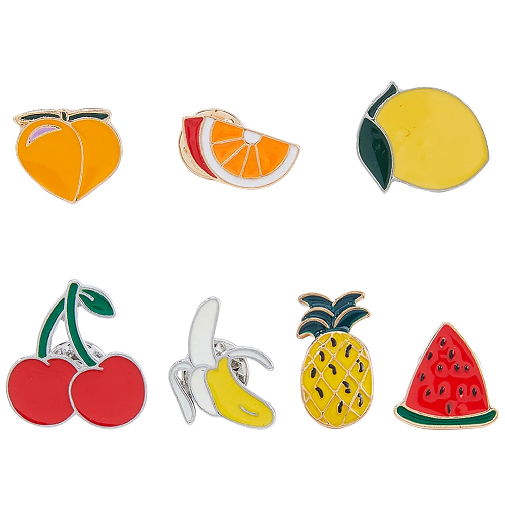 7Pcs 7 Styles Fruit Theme Alloy Enamel Lapel Pin Backs for Backpack Clothes Mixed Shapes 15.5~24.5x9.5~23.5mm 1pc/style
7Pcs 7 Styles Fruit Theme Alloy Enamel Lapel Pin Backs for Backpack Clothes Mixed Shapes 15.5~24.5x9.5~23.5mm 1pc/style
