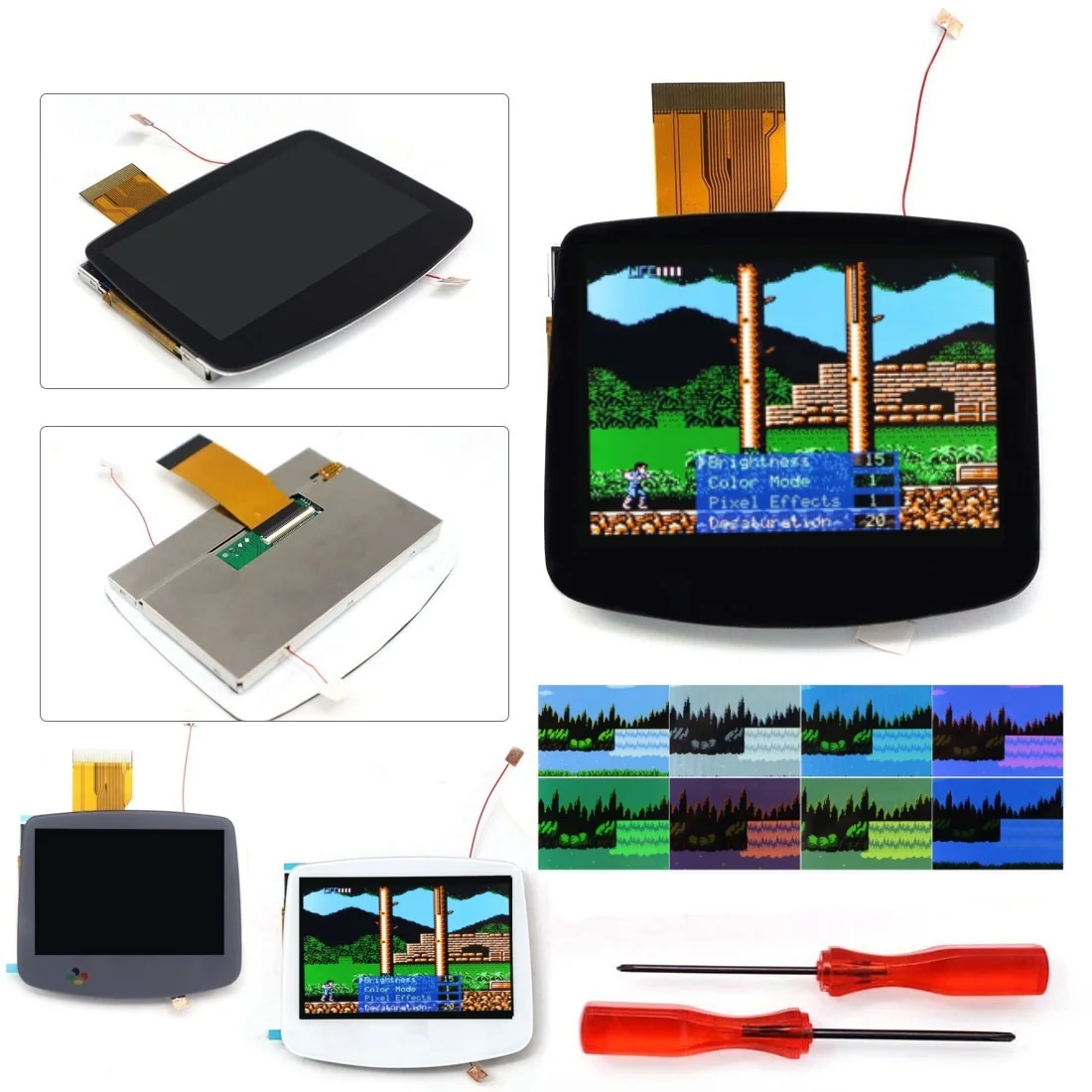 DMG/SFC/White 8 Colors Mode Laminated V5 HD 720x480 Drop-in Screen For GBA V5 IPS LCD Kits OSD Screen Replacement Part
DMG/SFC/White 8 Colors Mode Laminated V5 HD 720x480 Drop-in Screen For GBA V5 IPS LCD Kits OSD Screen Replacement Part