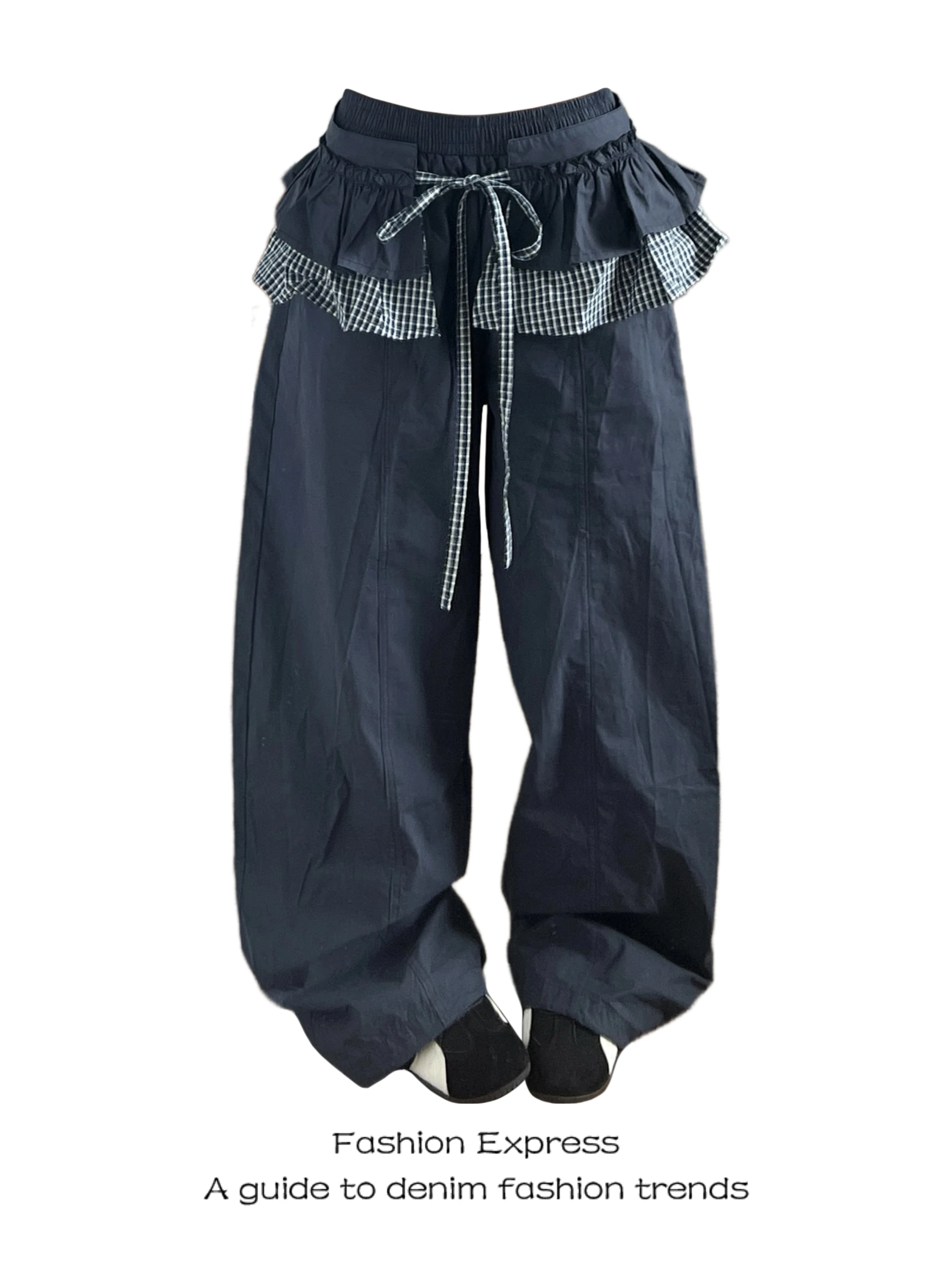 High Waist Wide Leg Pants Women's Summer Thin Design Sense 2026 New Simple Slimming Floor-Length Patchwork Checkered
High Waist Wide Leg Pants Women's Summer Thin Design Sense 2026 New Simple Slimming Floor-Length Patchwork Checkered
