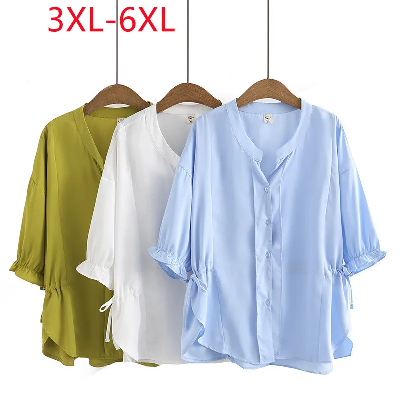 New 2023 Ladies Summer Plus Size Tops For Women Large Size Short Sleeve V-neck Green T-shirt 3XL 4XL 5XL 6XL
New 2023 Ladies Summer Plus Size Tops For Women Large Size Short Sleeve V-neck Green T-shirt 3XL 4XL 5XL 6XL