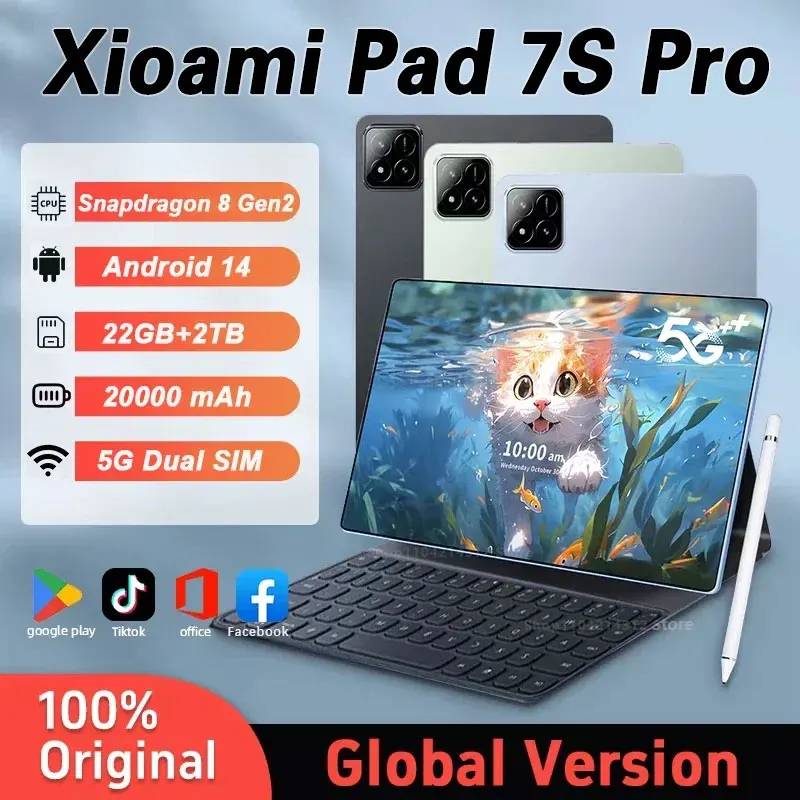 2025 Global Version Original Pad 7S Pro Tablet Android 14 Snapdragon 8 Gen2 Call Phone Tablets GPS 5G WiFi Dual SIM HD 4K Mi Tab
2025 Global Version Original Pad 7S Pro Tablet Android 14 Snapdragon 8 Gen2 Call Phone Tablets GPS 5G WiFi Dual SIM HD 4K Mi Tab