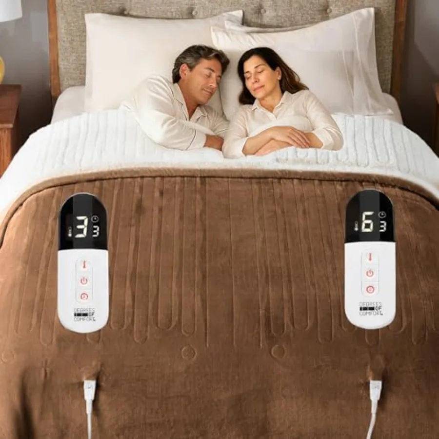 Sherpa Plush Dual Control Electric Blanket Queen Size Heating Blankets Washable Automatic Shut Off Double Zone 6 Heat Settings
Sherpa Plush Dual Control Electric Blanket Queen Size Heating Blankets Washable Automatic Shut Off Double Zone 6 Heat Settings