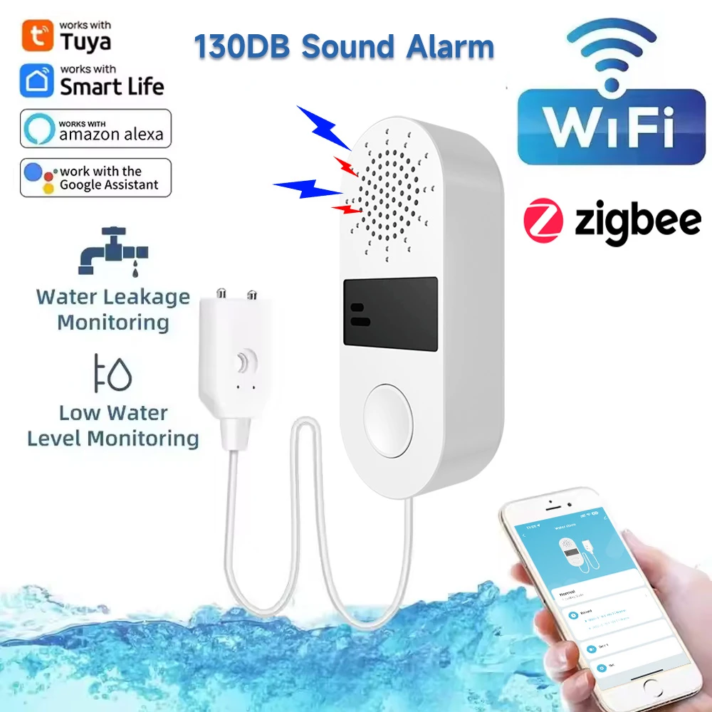 Tuya WiFi Water Leak Sensor Zigbee 130DB Loud Alarm Smart Life APP Notification Wireless Water Flood Leak Detector Home Security
Tuya WiFi Water Leak Sensor Zigbee 130DB Loud Alarm Smart Life APP Notification Wireless Water Flood Leak Detector Home Security