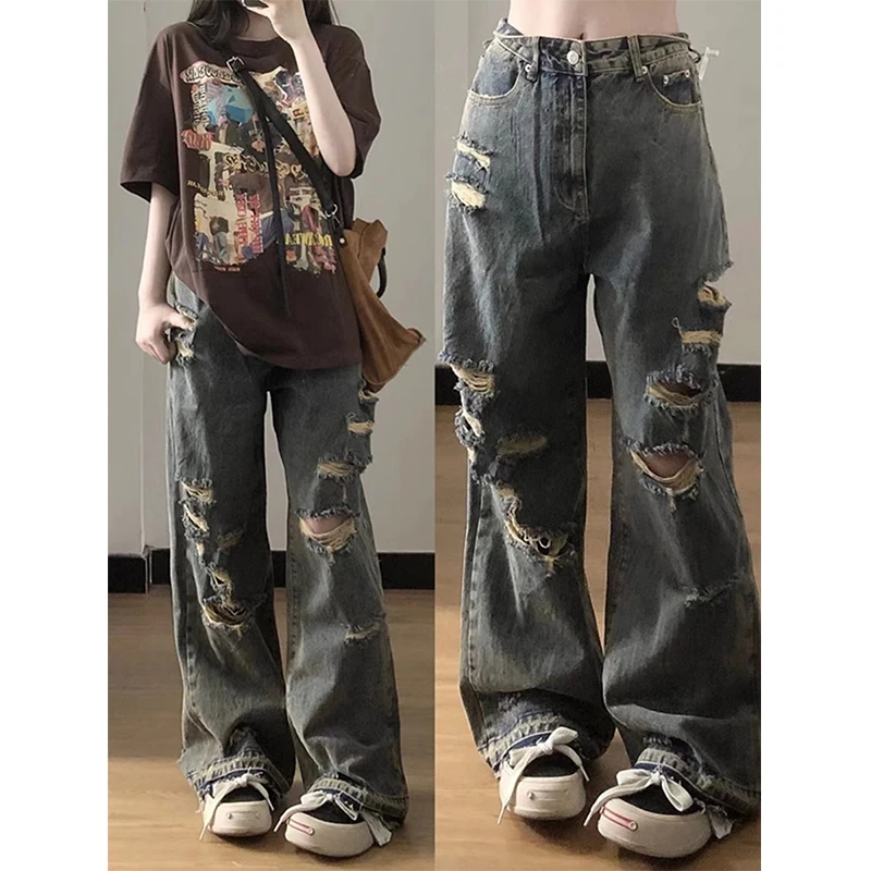 Retro American Vibe Men's Jeans Summer Hiphop Washed Distressed Straight Leg Long Trousers Casual Loose Fit Youth Fashion
Retro American Vibe Men's Jeans Summer Hiphop Washed Distressed Straight Leg Long Trousers Casual Loose Fit Youth Fashion