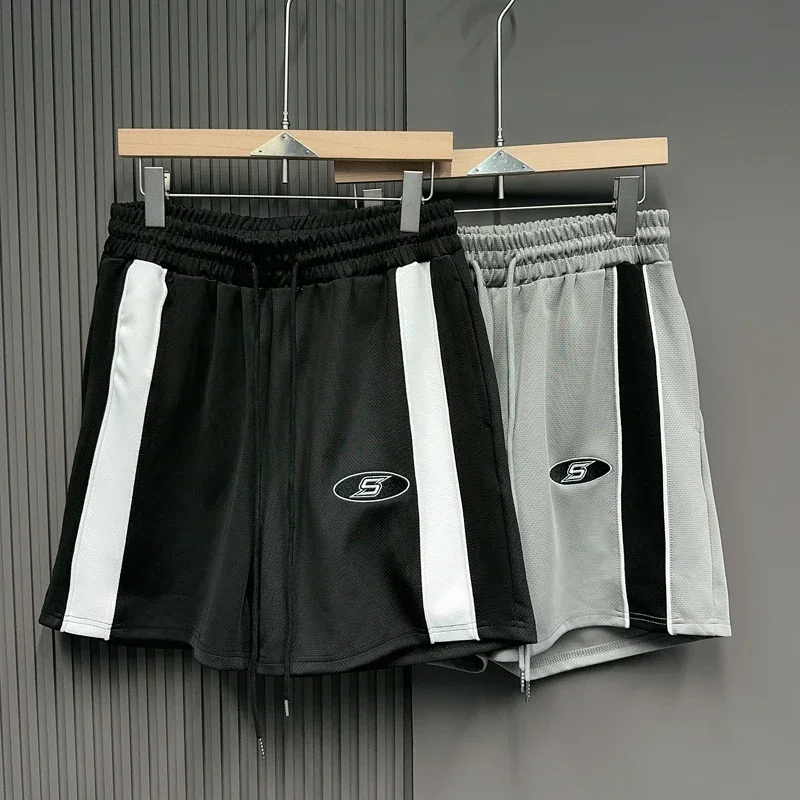 Splicing Color Black Gray Mesh Breathable Quick Dry Drawstring Loose Basketball Shorts for Men Women
Splicing Color Black Gray Mesh Breathable Quick Dry Drawstring Loose Basketball Shorts for Men Women