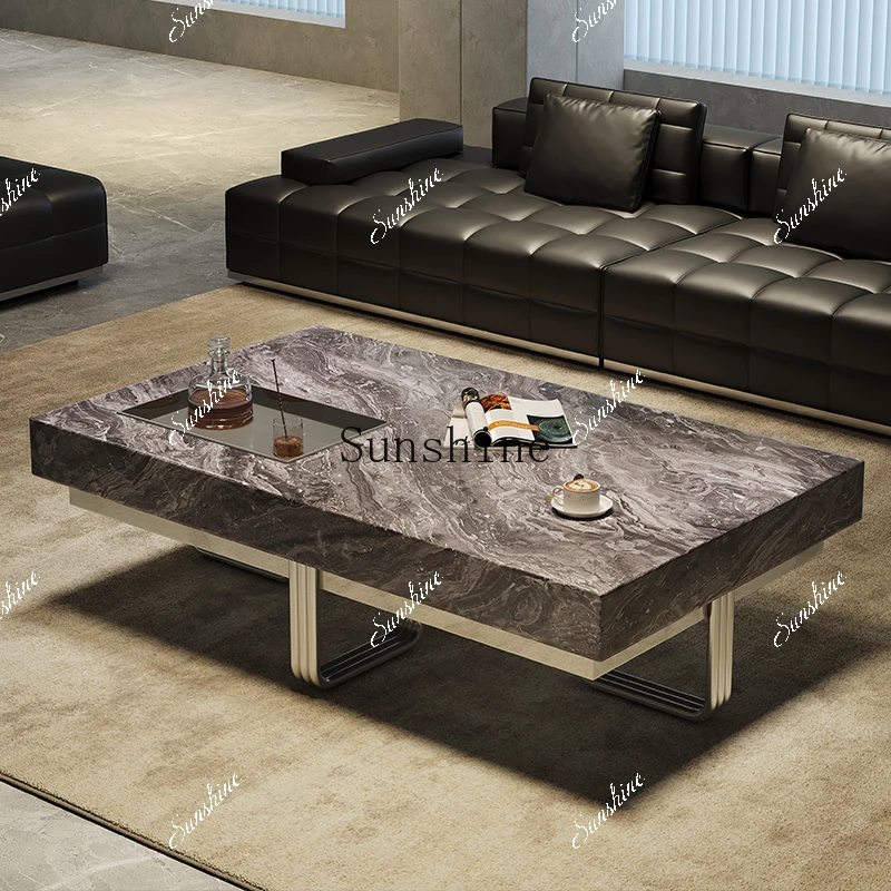 Light luxury high-end living room household small apartment minimalist rectangular marble tea table FT
Light luxury high-end living room household small apartment minimalist rectangular marble tea table FT