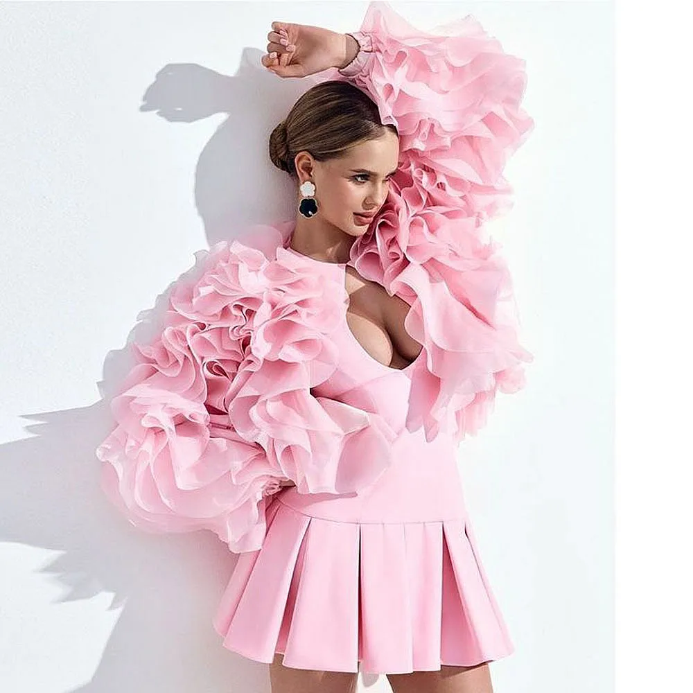 Baby Pink Ruffles Women Jacket Girls Birthday Jacket Cloak Party Long Sleeves Outerwear Coat Without Bottom
Baby Pink Ruffles Women Jacket Girls Birthday Jacket Cloak Party Long Sleeves Outerwear Coat Without Bottom