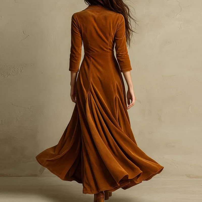 Осеннее длинное платье с отложным воротником и пуговицами, женское элегантное однотонное тонкое плиссированное платье, зимнее мягкое бархатное вечернее платье с длинными рукавами
Осеннее длинное платье с отложным воротником и пуговицами, женское элегантное однотонное тонкое плиссированное платье, зимнее мягкое бархатное вечернее платье с длинными рукавами