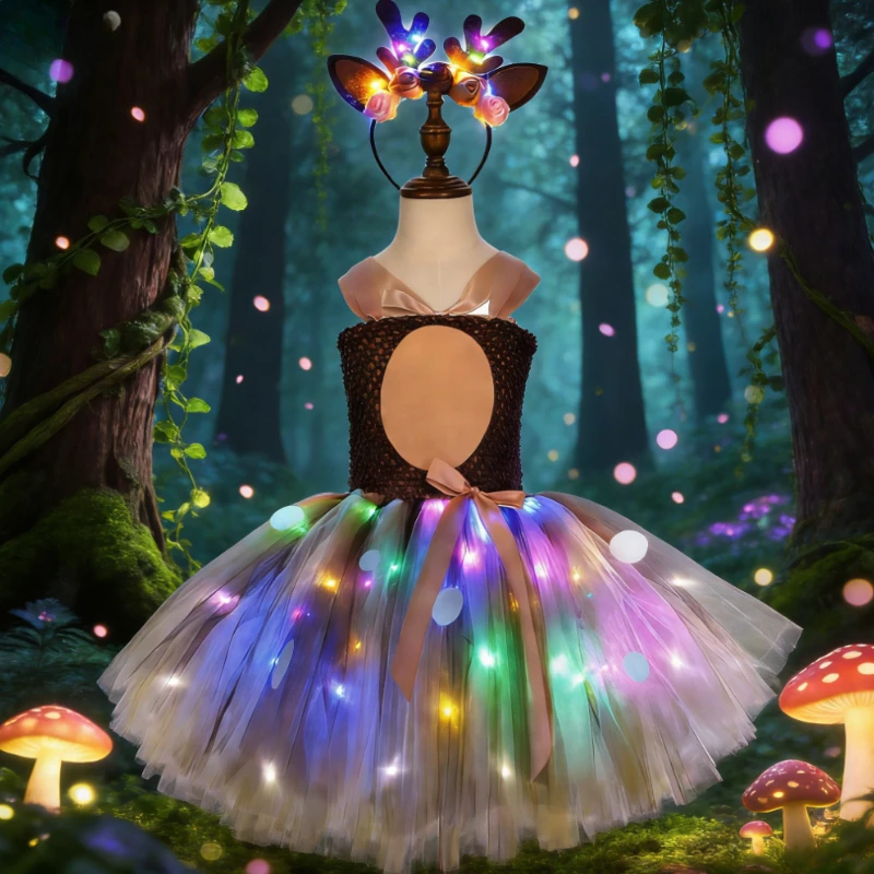 Led Lights Tiger Deer Giraffe Costumes for Girls Jungle Animals Disguise Outfit Xmas Clothes for Kids Christmas Carnival Dresses
Led Lights Tiger Deer Giraffe Costumes for Girls Jungle Animals Disguise Outfit Xmas Clothes for Kids Christmas Carnival Dresses