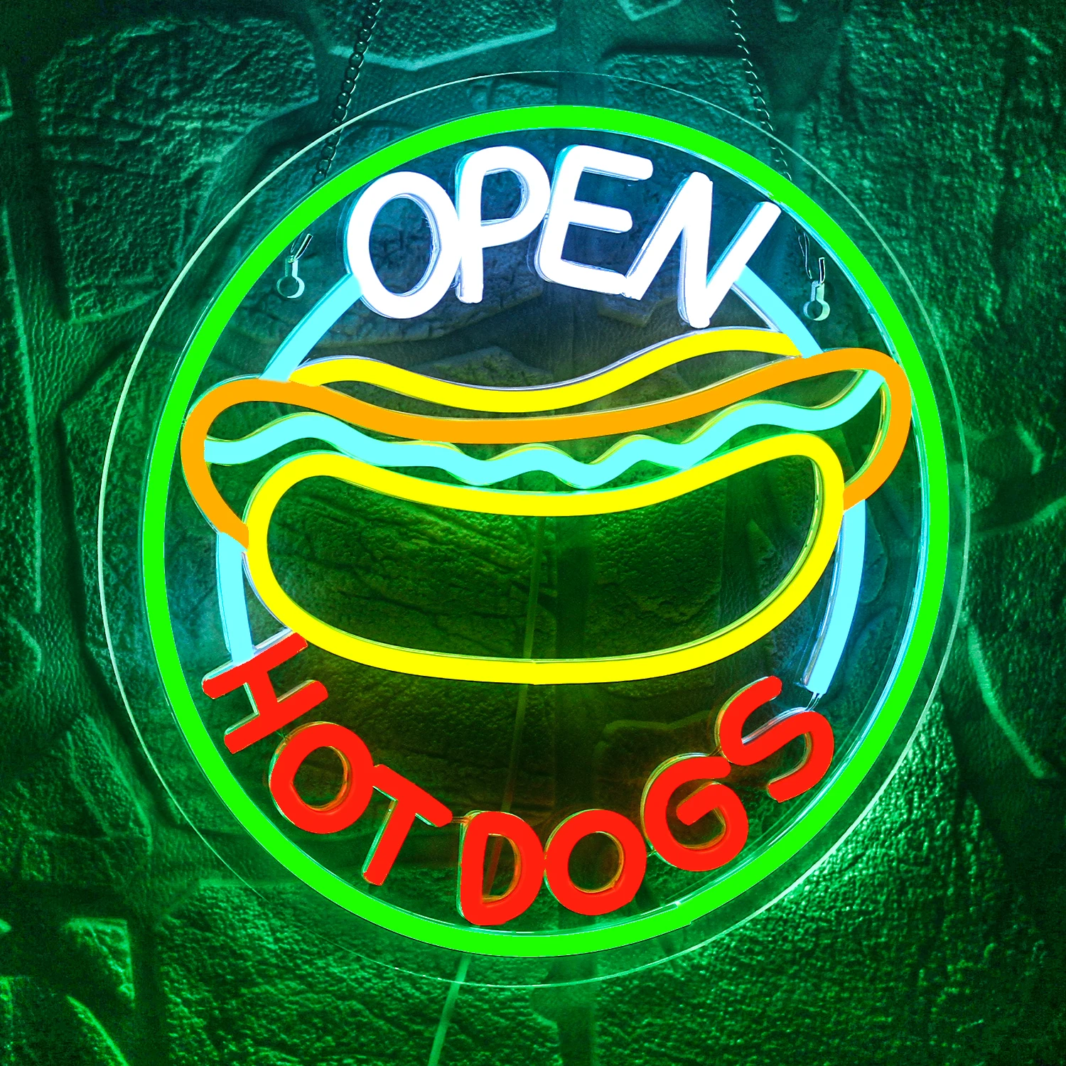 Открытая неоновая вывеска Hot Dogs с регулируемой яркостью, красочные неоновые вывески, настенное искусство, значок для бара, ресторана, магазина, еды, Настенный декор USB
Открытая неоновая вывеска Hot Dogs с регулируемой яркостью, красочные неоновые вывески, настенное искусство, значок для бара, ресторана, магазина, еды, Настенный декор USB