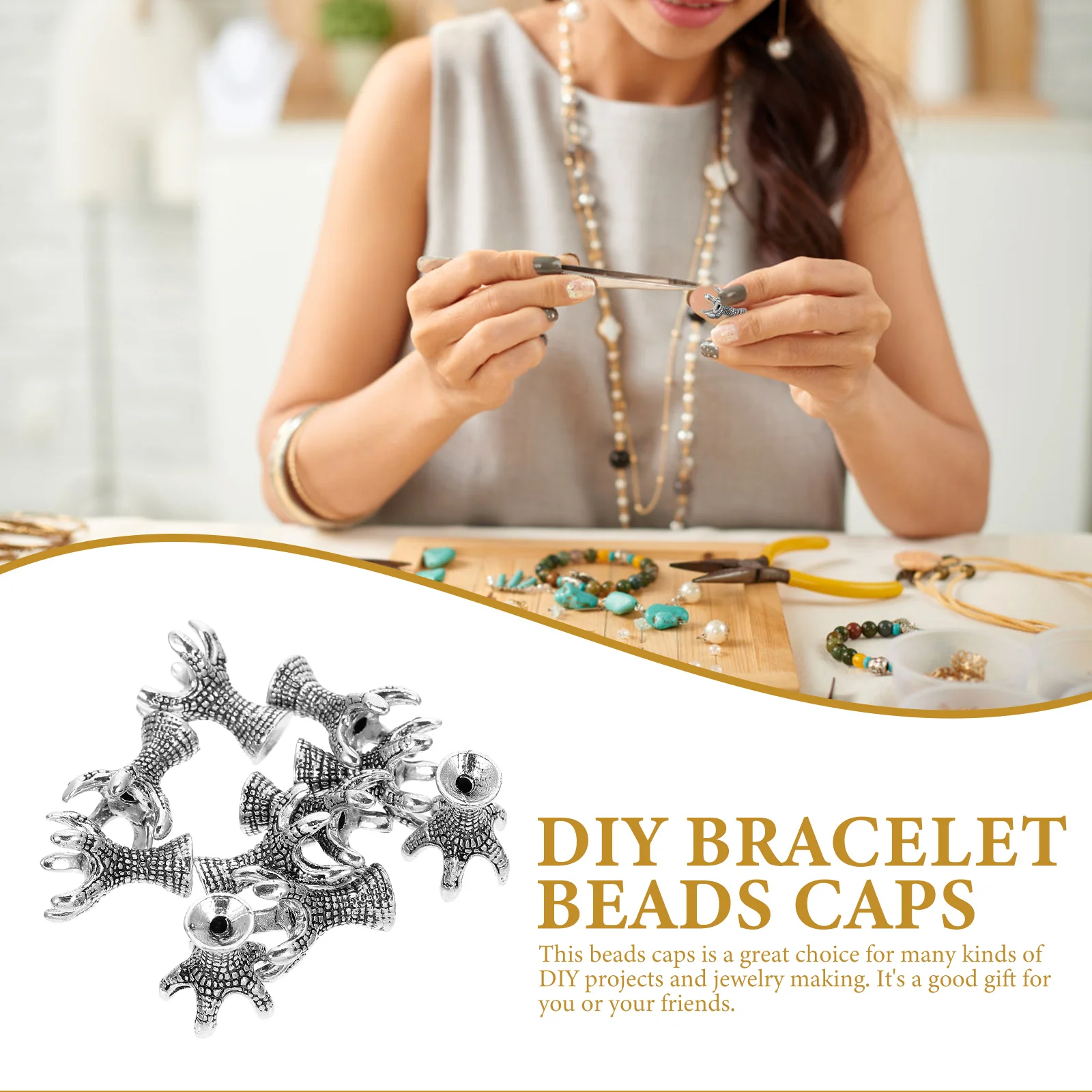 10Pcs Dragon Claw Beads Caps Necklace Spacer Beads DIY Bracelet Jewelry Making Titanium Steel Accessories Necklace Materials
10Pcs Dragon Claw Beads Caps Necklace Spacer Beads DIY Bracelet Jewelry Making Titanium Steel Accessories Necklace Materials