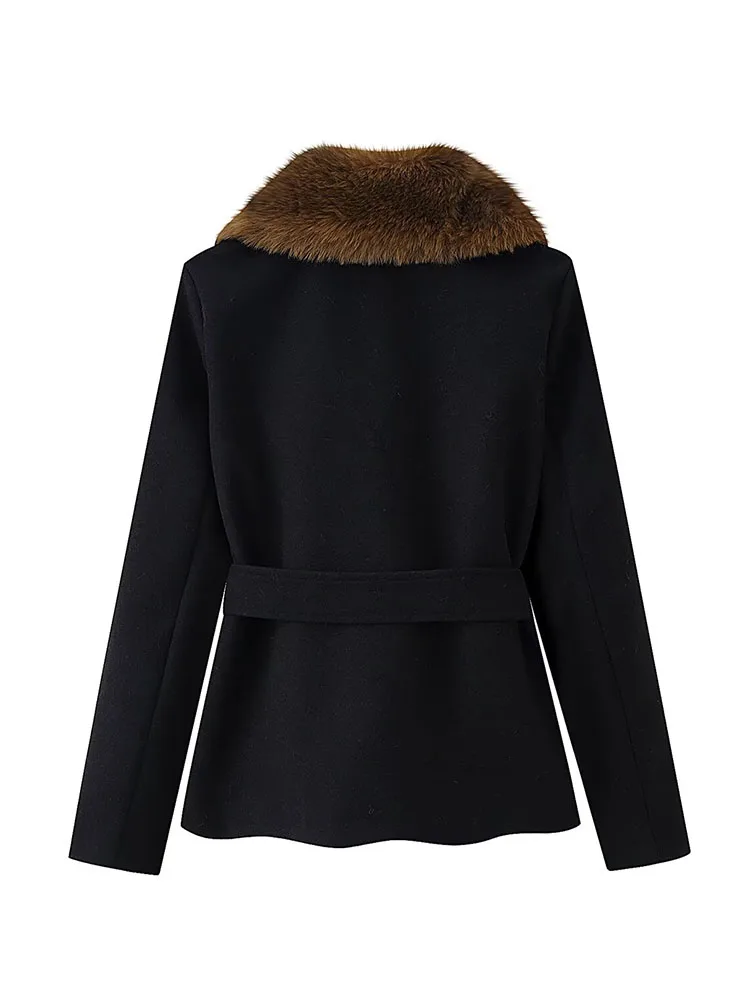 HH Female Elegant Slim Elegant Coat Black Turn-Down Collar Long Sleeves Pockets Belt Decoration Women's Winter Fashion Coats
HH Female Elegant Slim Elegant Coat Black Turn-Down Collar Long Sleeves Pockets Belt Decoration Women's Winter Fashion Coats