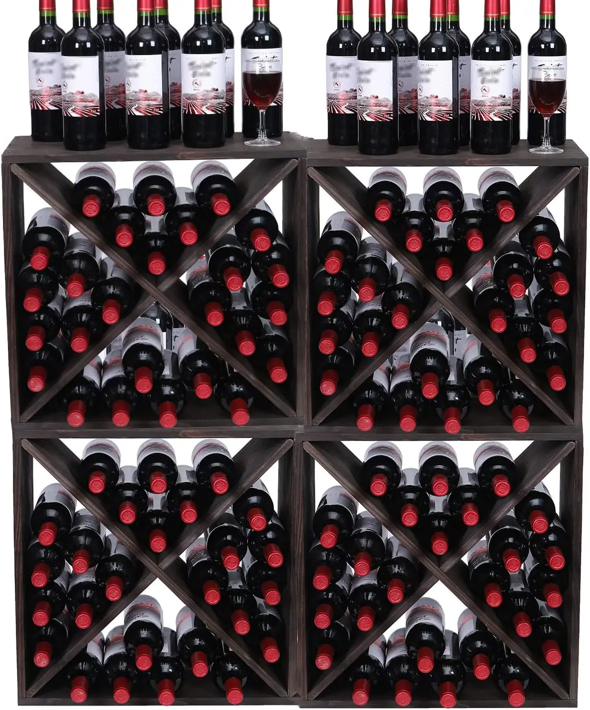 Wine Rack Cabinet countertop Wooden Stackable Storage Retro Cube freestanding Floor Wine Bottle Holder Stand(96BottleBlack)
Wine Rack Cabinet countertop Wooden Stackable Storage Retro Cube freestanding Floor Wine Bottle Holder Stand(96BottleBlack)