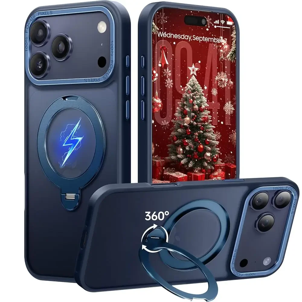360° Spin Magnetic Stand for iPhone 17 Pro Case, Fit for MagSafe, Mil-STD Protective Case for iPhone 17 Pro Phone Case with K
360° Spin Magnetic Stand for iPhone 17 Pro Case, Fit for MagSafe, Mil-STD Protective Case for iPhone 17 Pro Phone Case with K