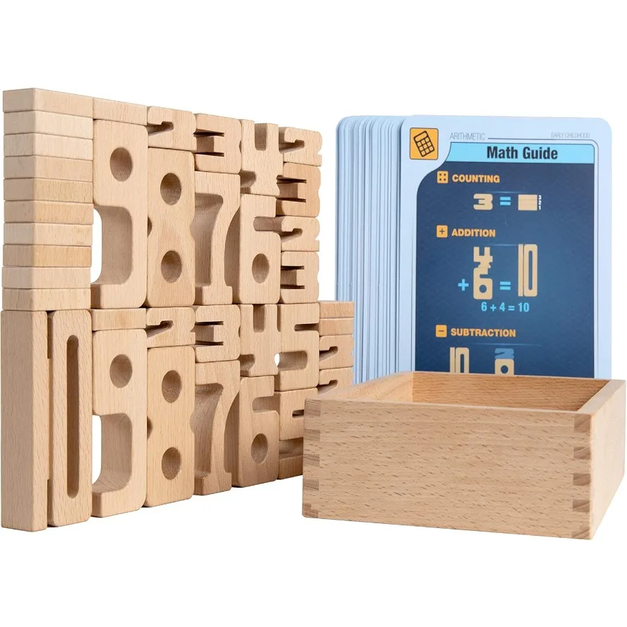 Mini (Starter Set) - 38 Mini Math Building Blocks, STEM Solid Wood Educational Numbers. Includes Wooden Box, and 36 All-New Acti
Mini (Starter Set) - 38 Mini Math Building Blocks, STEM Solid Wood Educational Numbers. Includes Wooden Box, and 36 All-New Acti