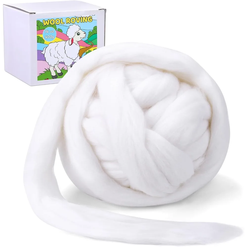 Wool Roving Bulk, 14.1oz Needle Felting Wool, Super Wool Chunky Yarn for Needle Felting, Fiber Roving Woolen Top for Hand Spinning, Felting, Blending, Weaving and DIY Craft (400g)
Wool Roving Bulk, 14.1oz Needle Felting Wool, Super Wool Chunky Yarn for Needle Felting, Fiber Roving Woolen Top for Hand Spinning, Felting, Blending, Weaving and DIY Craft (400g)