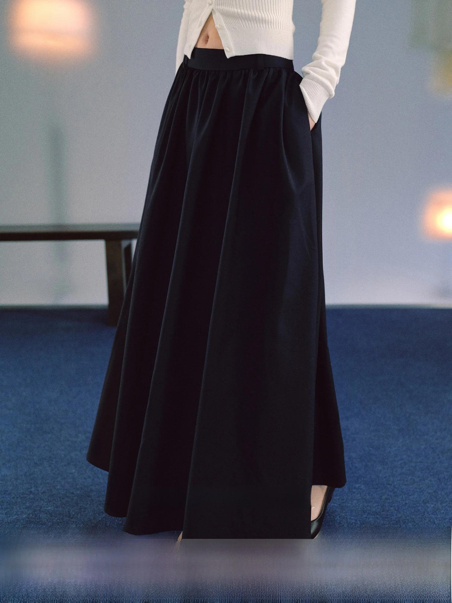 Elegant Long Skirt Women's Midi Skirt Pleated Loose Fit Casual Polyester Fabric Midi Skirt by LaluneDuCiel
Elegant Long Skirt Women's Midi Skirt Pleated Loose Fit Casual Polyester Fabric Midi Skirt by LaluneDuCiel