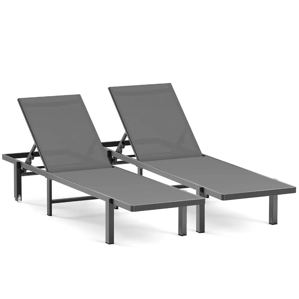 Patio Chaise Lounge Chair Set of 2, Outdoor Lounge Chairs with Wheels, 5-Position Adjustable Sun Loungers for Pool, Customized
Patio Chaise Lounge Chair Set of 2, Outdoor Lounge Chairs with Wheels, 5-Position Adjustable Sun Loungers for Pool, Customized