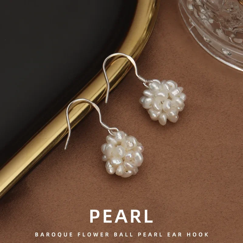 Dainashi New in Baroque Flower Ball Shape Freshwater Pearl Earrings 925 Sterling Silver Hook Earrings for Women Jewelry Gift
Dainashi New in Baroque Flower Ball Shape Freshwater Pearl Earrings 925 Sterling Silver Hook Earrings for Women Jewelry Gift