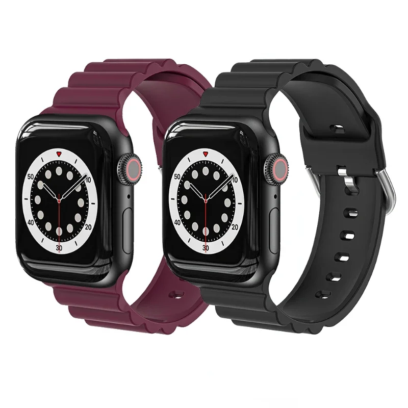 Silicone strap For Apple watch Ultra 2 49mm 45mm 41mm 44mm 46mm 42mm Wave Pattern Wristband For iwatch Series 10 9 8 7 6 5 4 SE
Silicone strap For Apple watch Ultra 2 49mm 45mm 41mm 44mm 46mm 42mm Wave Pattern Wristband For iwatch Series 10 9 8 7 6 5 4 SE