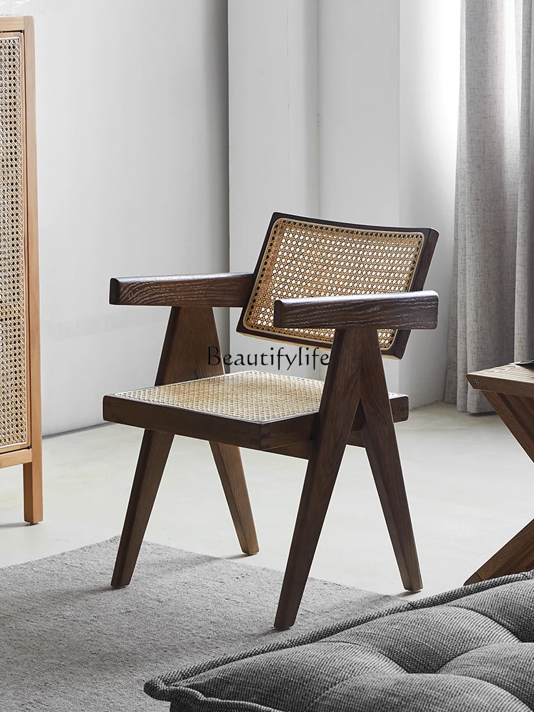 Vintage Rattan Armrest Leisure Chair Silent Style Solid Wood Nordic Home Coffee Chair
Vintage Rattan Armrest Leisure Chair Silent Style Solid Wood Nordic Home Coffee Chair