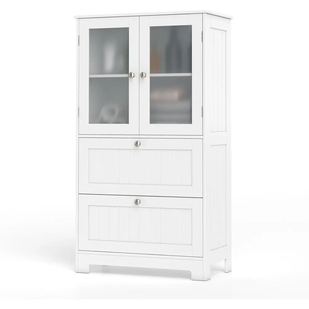 White Double Door Bathroom Storage Cabinet with Tall Pantry and Adjustable Shelves for Living, Kitchen, and Dining Rooms
White Double Door Bathroom Storage Cabinet with Tall Pantry and Adjustable Shelves for Living, Kitchen, and Dining Rooms