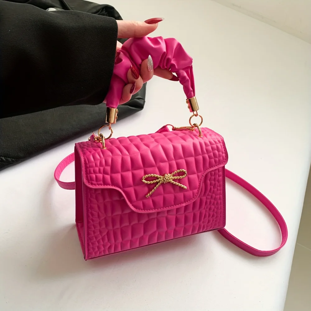 Crocodile Pattern PU Handheld Small Square Bag with Bow Flap - Fashionable Shoulder Crossbody Bag
Crocodile Pattern PU Handheld Small Square Bag with Bow Flap - Fashionable Shoulder Crossbody Bag