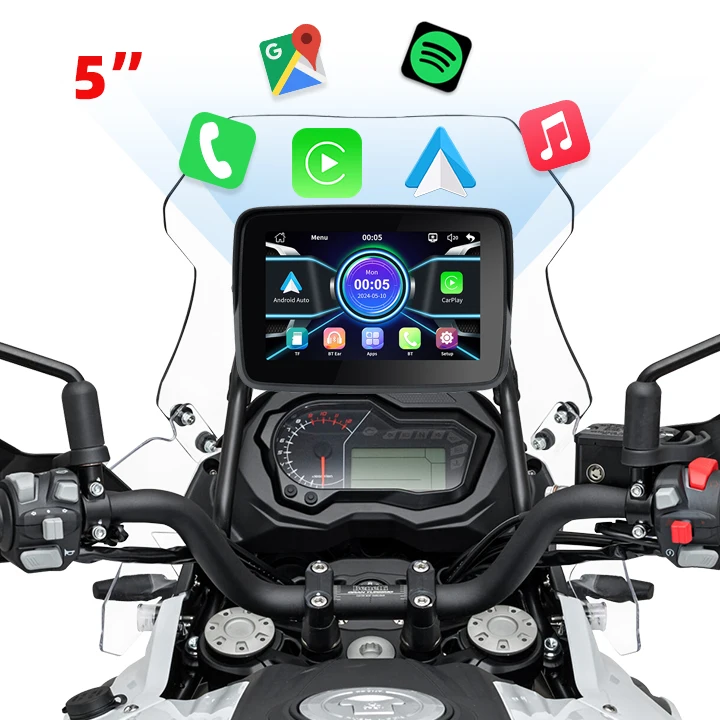 Monitor Waterproof Apple CarPlay Display Screen Portable Motorcycle Wireless Android Auto 5 Inch Motorcycle Navigation
Monitor Waterproof Apple CarPlay Display Screen Portable Motorcycle Wireless Android Auto 5 Inch Motorcycle Navigation