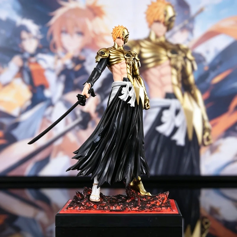 29cm/11.4 Inch Anime Bleach Hell Ichigo PVC Figure Kushanada Form Ichigo Golden Getsuga Tensho GK Statue Model Ornament Toy Gift
29cm/11.4 Inch Anime Bleach Hell Ichigo PVC Figure Kushanada Form Ichigo Golden Getsuga Tensho GK Statue Model Ornament Toy Gift