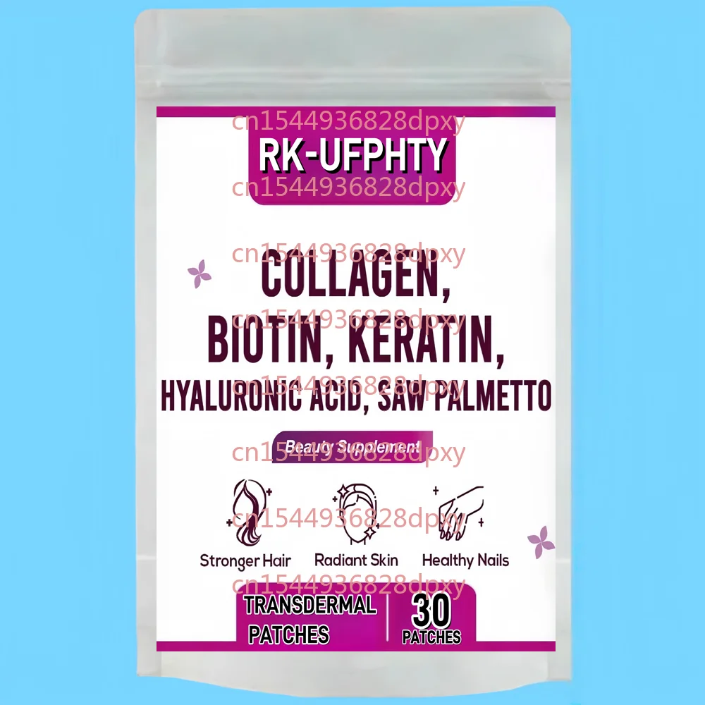 30 Patches Collagen Complex Transdermal Patches with Biotin Hyaluronic Acid Vitamin E, Folic Acid - Hair Growth Nail Support
30 Patches Collagen Complex Transdermal Patches with Biotin Hyaluronic Acid Vitamin E, Folic Acid - Hair Growth Nail Support