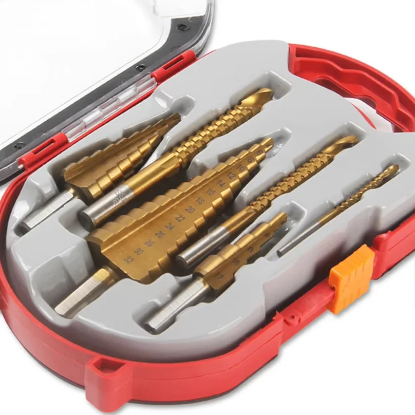 6Pcs Step Drill Bit Saw Drill Bit Set Titanium Milling Cutter 4-12 4-20 4-32mm 3 6 8mm For Woodworking Metal Core Hole Opener
6Pcs Step Drill Bit Saw Drill Bit Set Titanium Milling Cutter 4-12 4-20 4-32mm 3 6 8mm For Woodworking Metal Core Hole Opener