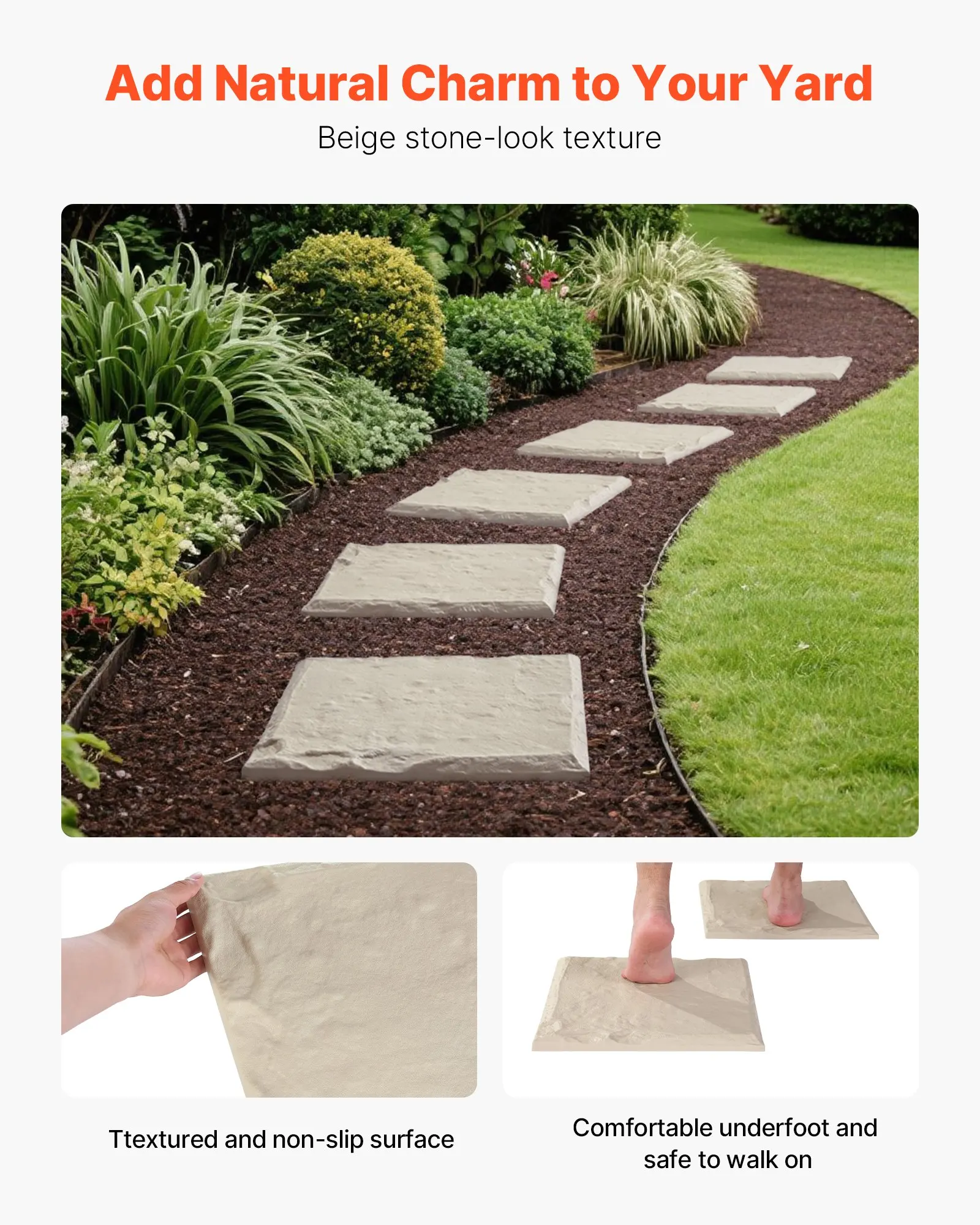 Decorative Stepping Stones With Stakes 4Pcs 15.5x15.5 In Walkway Pavers Beige
Decorative Stepping Stones With Stakes 4Pcs 15.5x15.5 In Walkway Pavers Beige