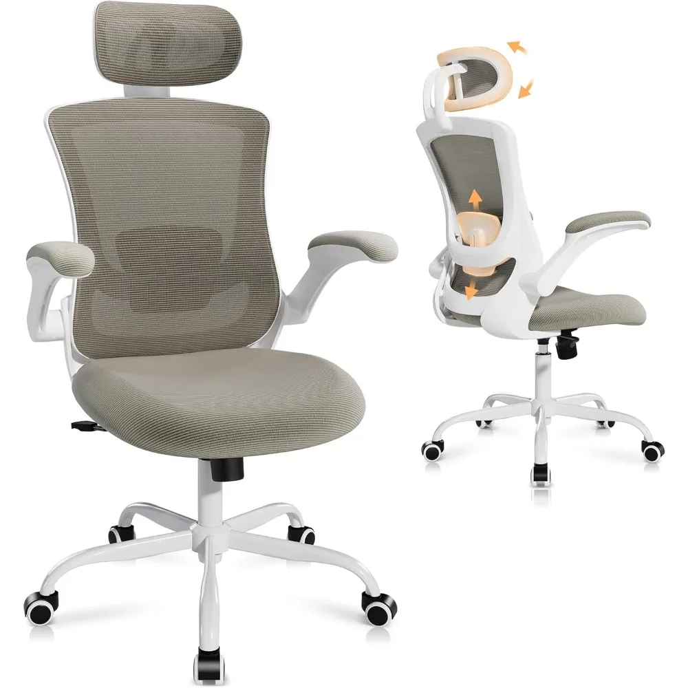 Adjustable Lumbar Support & Headrest, High Back Mesh Desk Chair with Flip-Up Armrests, Breathable
Adjustable Lumbar Support & Headrest, High Back Mesh Desk Chair with Flip-Up Armrests, Breathable