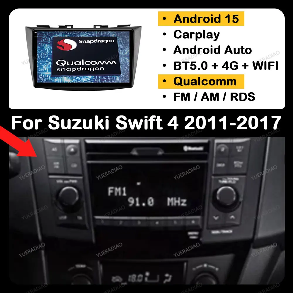 Автомобильный радиоприемник Android 15 для Suzuki Swift 4 2011-2017 Мультимедийный видеоплеер NAVI GPS Carplay Android Auto 2DIN 4G WIFI QLED DSP
Автомобильный радиоприемник Android 15 для Suzuki Swift 4 2011-2017 Мультимедийный видеоплеер NAVI GPS Carplay Android Auto 2DIN 4G WIFI QLED DSP