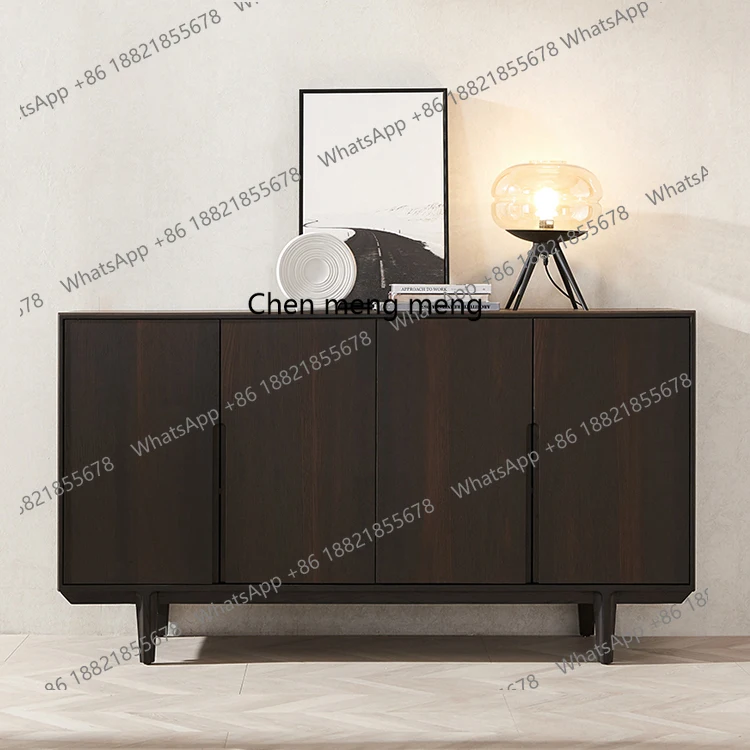 Solid wood dining side cabinet, simple entrance cabinet black, model room oak smoke color locker
Solid wood dining side cabinet, simple entrance cabinet black, model room oak smoke color locker