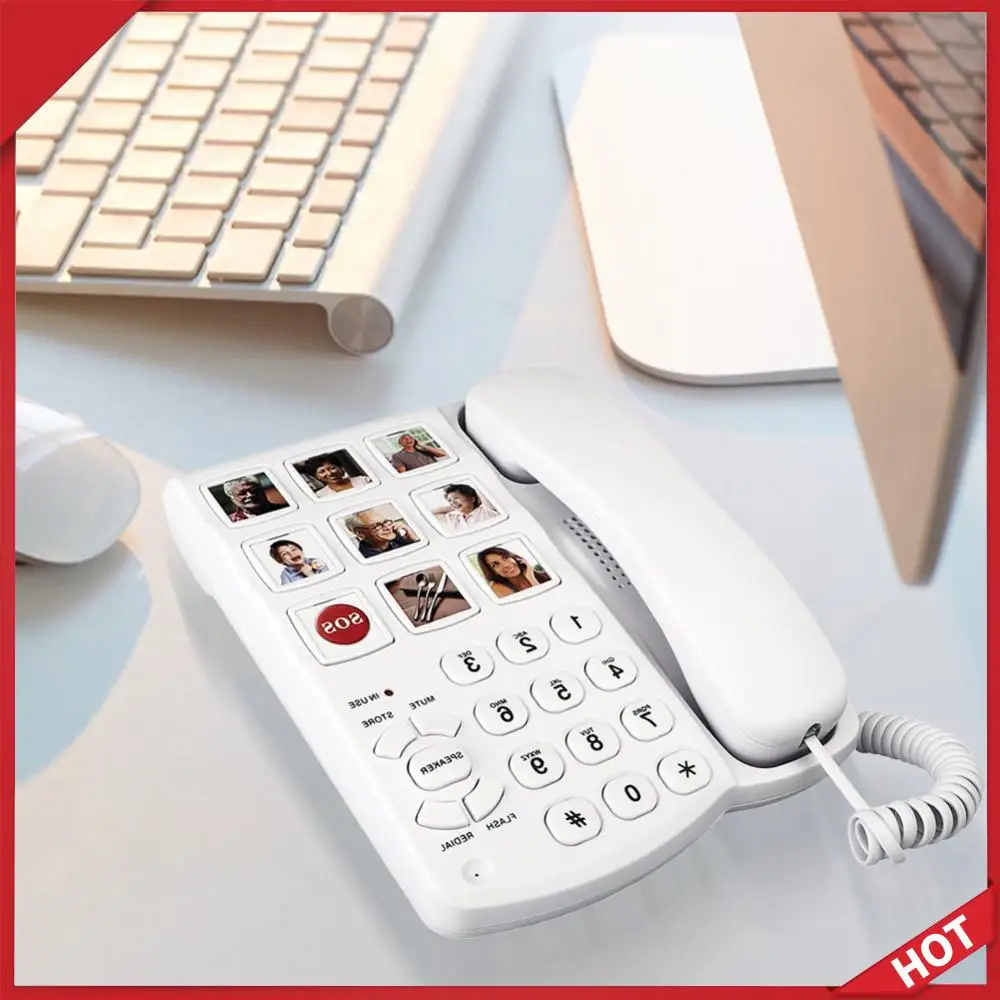 Amplified Photo Memory Landline Phone with Speaker Desktop Fixed Wired Phone Enlarged Phone for Patients with Hearing Impairment
Amplified Photo Memory Landline Phone with Speaker Desktop Fixed Wired Phone Enlarged Phone for Patients with Hearing Impairment