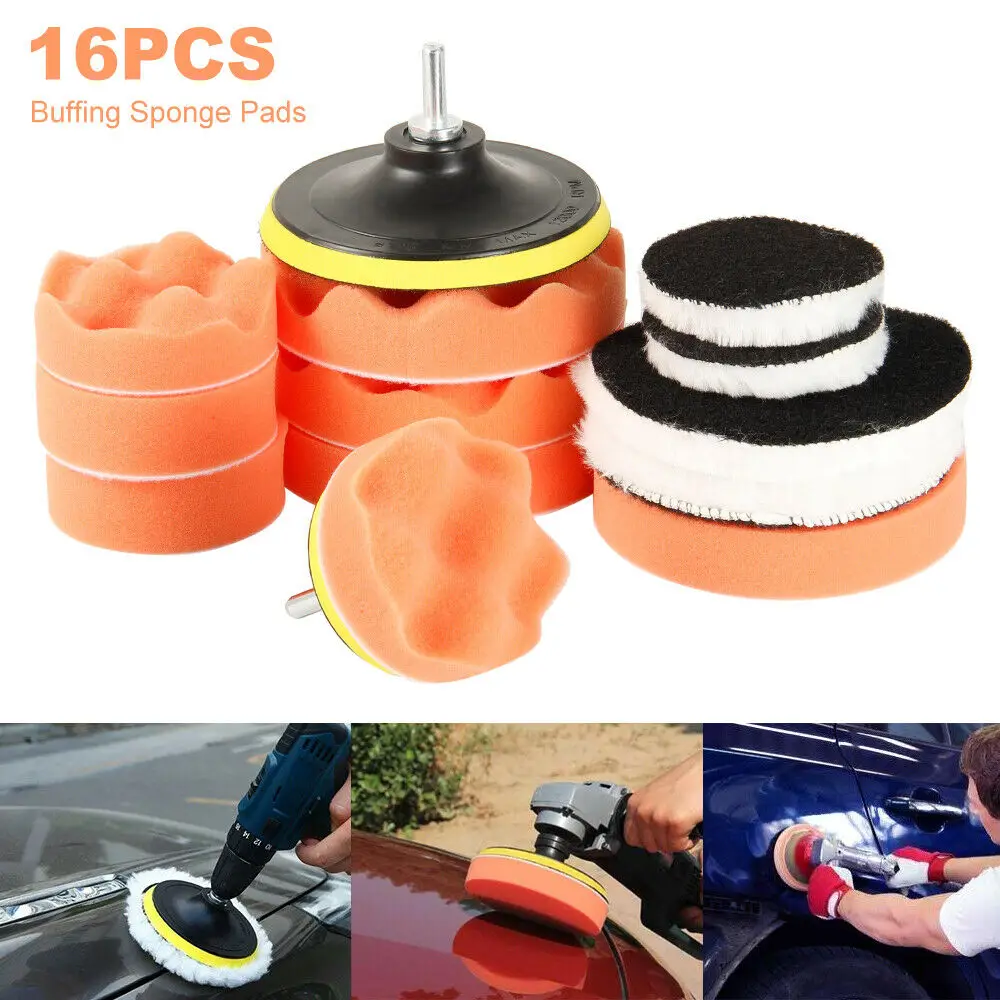 16X Polishing Pad Kit Buffing Sponge Wheel Car Polisher Drill Polish Pad for Auto Car Polishing Wheel Kit Removes Scratches
16X Polishing Pad Kit Buffing Sponge Wheel Car Polisher Drill Polish Pad for Auto Car Polishing Wheel Kit Removes Scratches